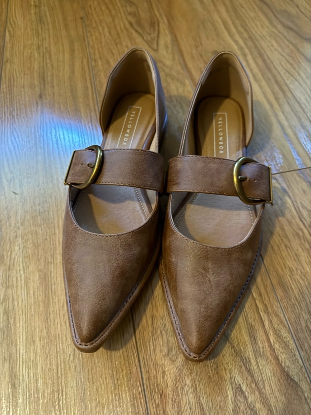 Yellowbox Romeria Brown Flats with Buckle 7.5